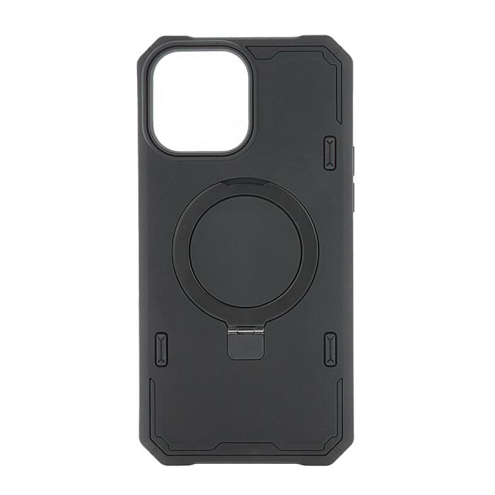 OEM - Svart Defender Mag Ring Skal iPhone 15 Pro - Stöttåligt Skydd