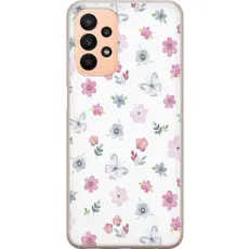 Gustaf - Mobilskal till Samsung Galaxy A23 5G med Blommor och fj&auml;rillar