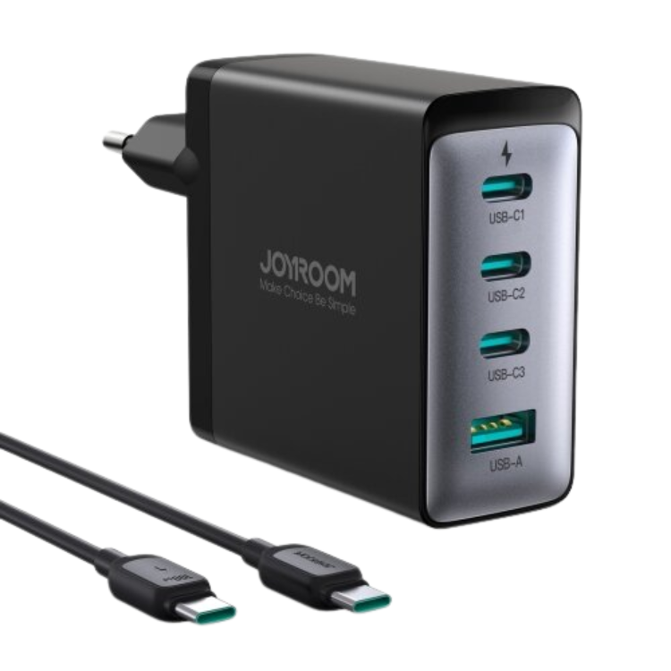Joyroom GaN laddare 3x USB-C USB-A + USB-C/USB-C Kabel 100W - Svart | 505295 | AlltMobil