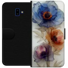 Gustaf - Pl&aring;nboksfodral till Samsung Galaxy J6+ med Silkesblommor
