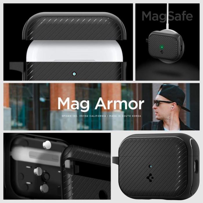 UTGATT1 - Spigen Magsafe Airpods Pro 1/2 Skal Armored - Svart