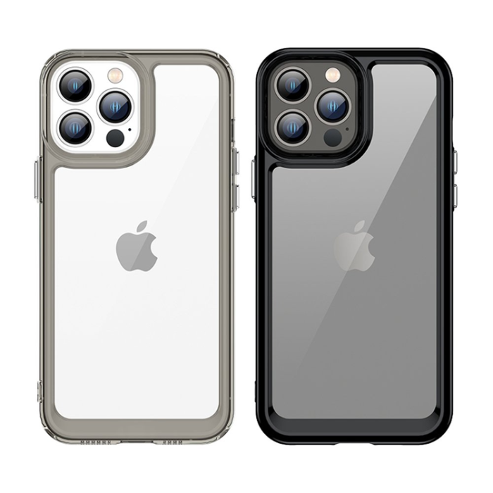 OEM - iPhone 12 Pro Max Mobilskal Outer Space Gel Frame - Röd