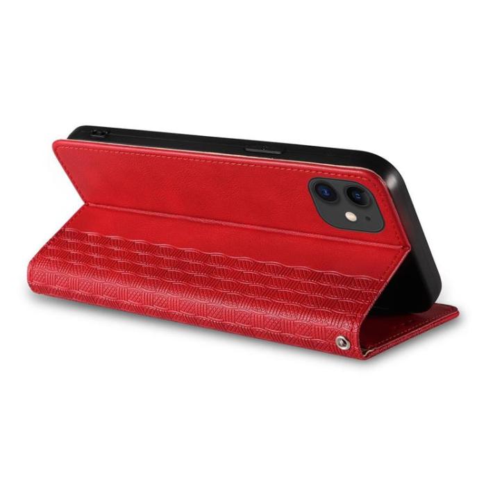 OEM - Magnet Strap iPhone 12 Plånboksfodral - Röd