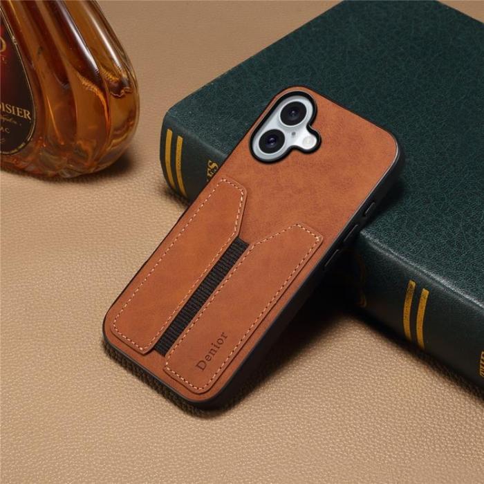 DENIOR - DENIOR iPhone 17 Mobilskal Elastic Korthållare - Brun
