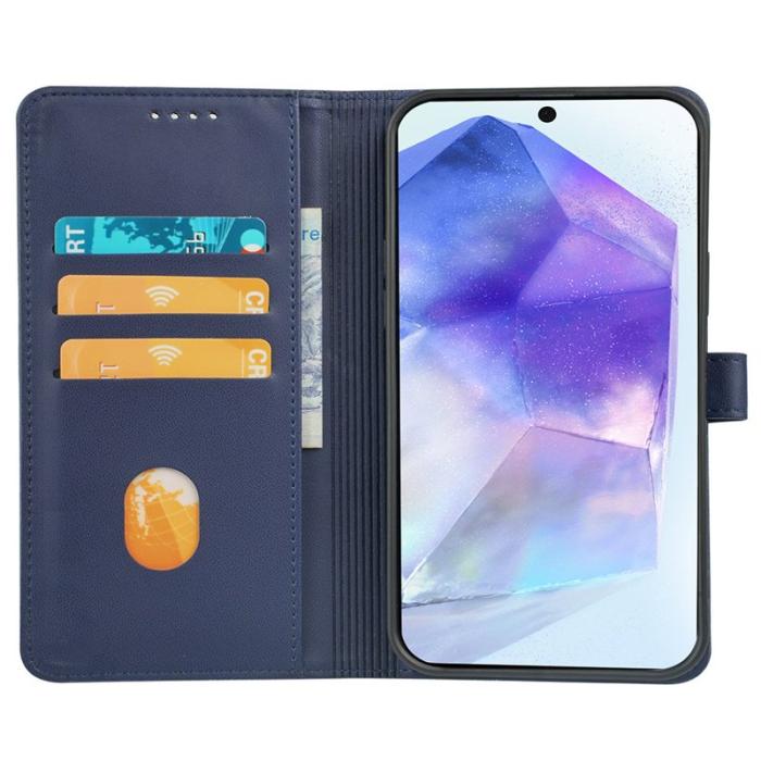 OEM - Mobilskal till Samsung Galaxy S26 Magnetlås Fyrklöver KonstLäder - Blå