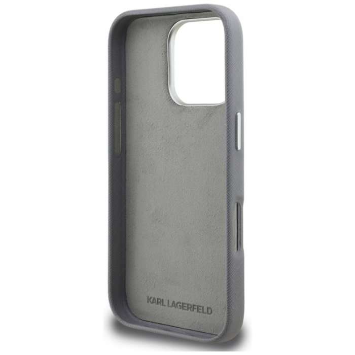 KARL LAGERFELD - Karl Lagerfeld Mobilskal För iPhone 16 Pro FW Grained Karl & Choupette