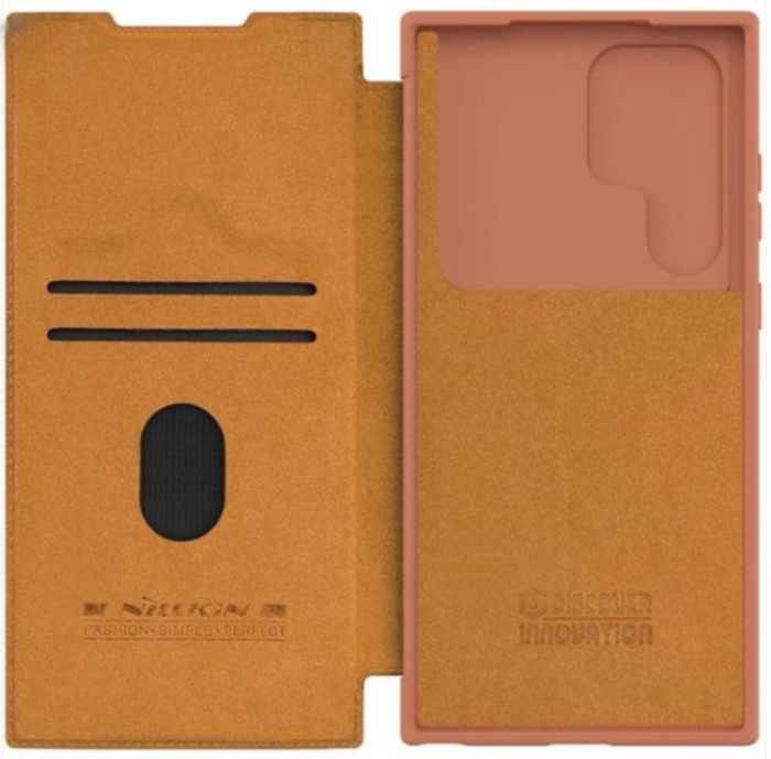 Nillkin - Nillkin Galaxy S23 Ultra Plånboksfodral Qin Pro - Brun