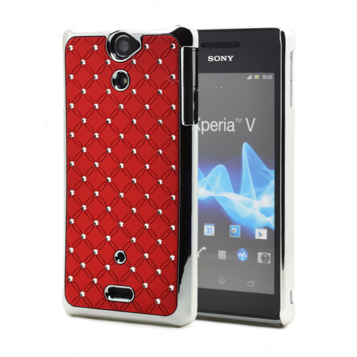 UTGATT4 - Diamante Skal till Sony Xperia V LT25i - (Röd)
