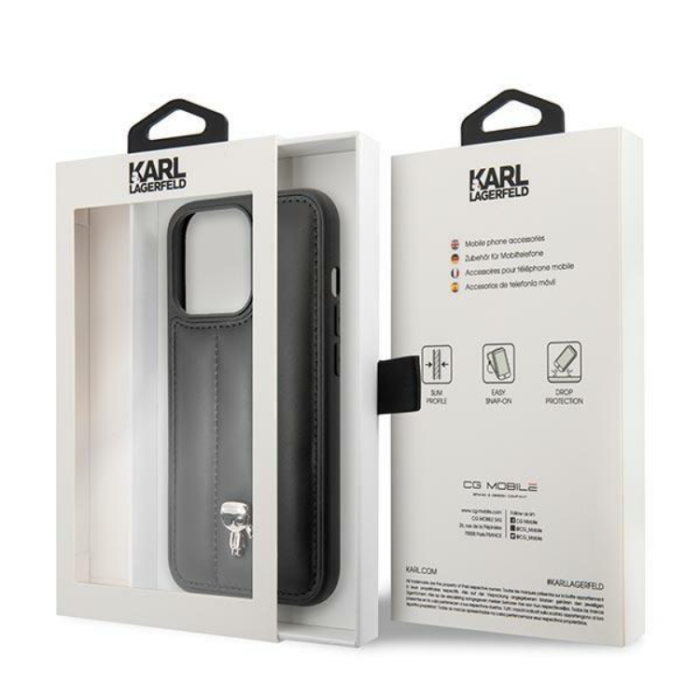 UTGATT5 - Karl Lagerfeld iPhone 14 Pro Skal Puffy Ikonik Pin - Svart