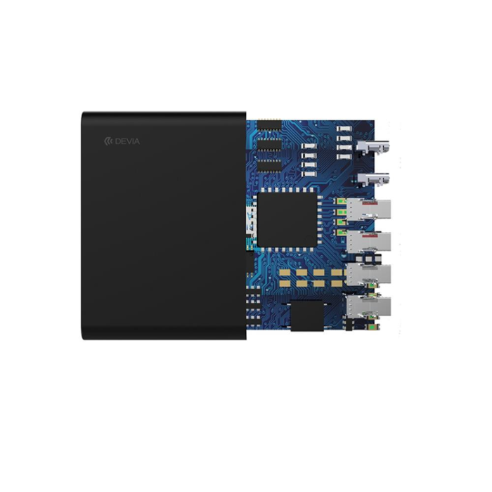 Devia - Devia Väggladdare 75W 4xUSB-A 2xUSB-C Extreme - Svart