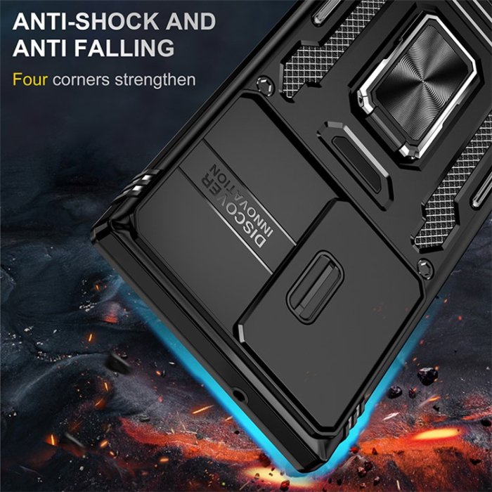 UTGATT - Galaxy S23 Ultra Mobilskal Ringhållare Armor - Svart