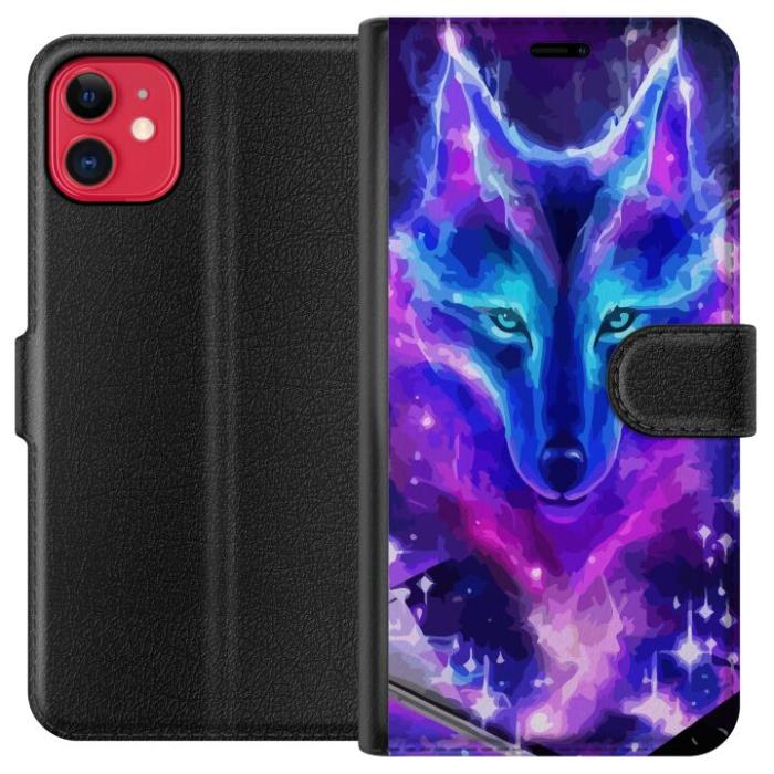 iSecrets - Plånboksfodral till Apple iPhone 11 med Neon Varg