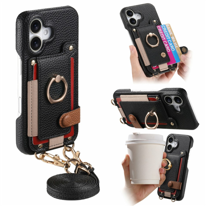 A-One Brand - Mobilskal till iPhone 17 med Korthållare Ring Kickstand