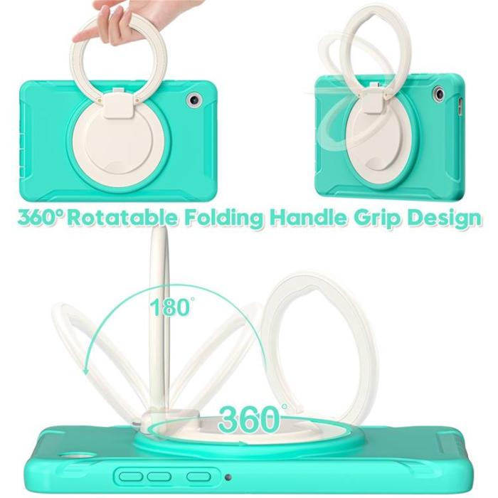 A-One Brand - Galaxy Tab A11 Skal Rotary Kickstand Handle - Mintgrön