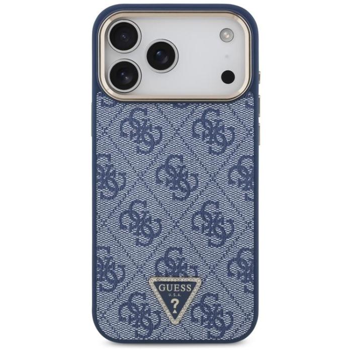 Guess - Guess iPhone 17 Pro Max Mobilskal MagSafe 4G Triangle Logo - Blå Guld