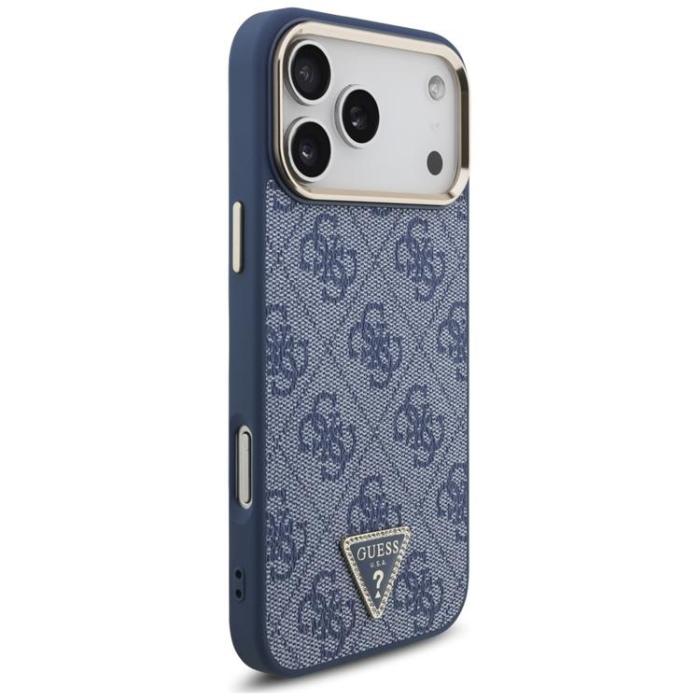 Guess - Guess iPhone 17 Pro Max Mobilskal MagSafe 4G Triangle Logo - Blå Guld