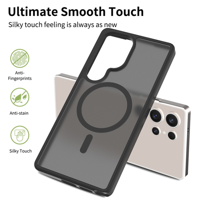 A-One Brand - Galaxy S25 Ultra Mobilskal MagSafe Skin Touch Acrylic - Svart