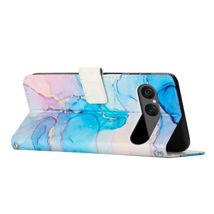 A-One Brand - Sony Xperia 10 VII Plånboksfodral Marble Pattern - Rosa / Grön