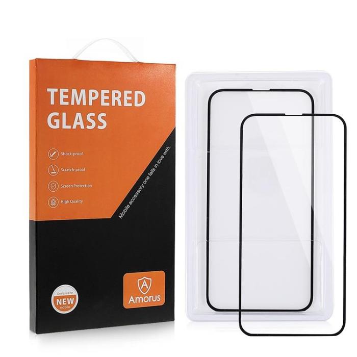 AMORUS - [2-PACK] AMORUS Galaxy Xcover 6 Pro Härdat Glas Skärmskydd Full Glue - Svart