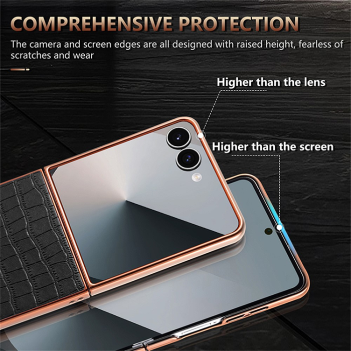 AZNS - AZNS Galaxy Z Flip 7 Mobilskal Crocodile Texture - Vit