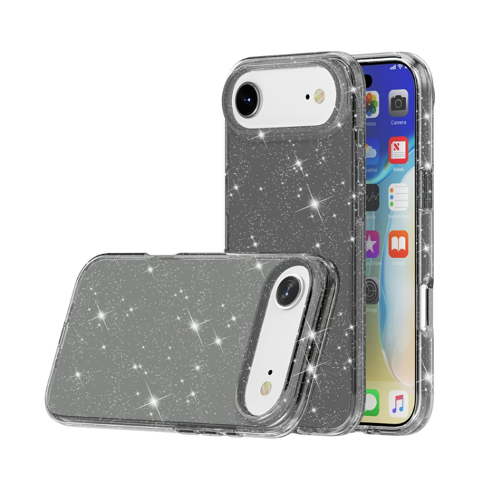 A-One Brand - iPhone 17 Air Mobilskal Glittrande Puderglitter - Svart