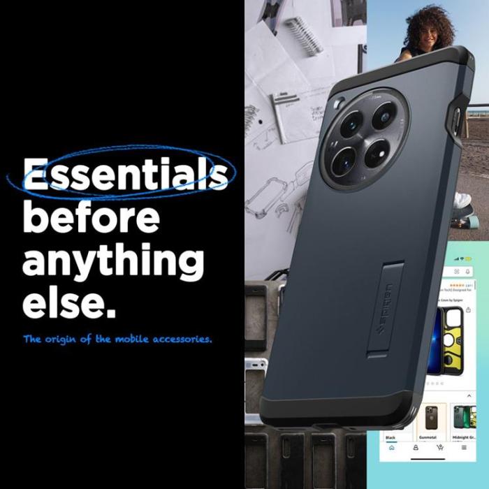 UTGATT - Spigen OnePlus 12 5G Mobilskal Tough Armor - Metal Slate
