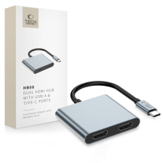 Tech-Protect - Tech-Protect HB08 Hub Adapter 4in1 - Grå