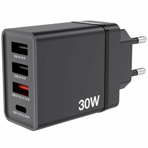 Verbatim Snabbladdare 30W 3xUSB-A 1xUSB-C PD 3.0 - Svart | 505295 | AlltMobil