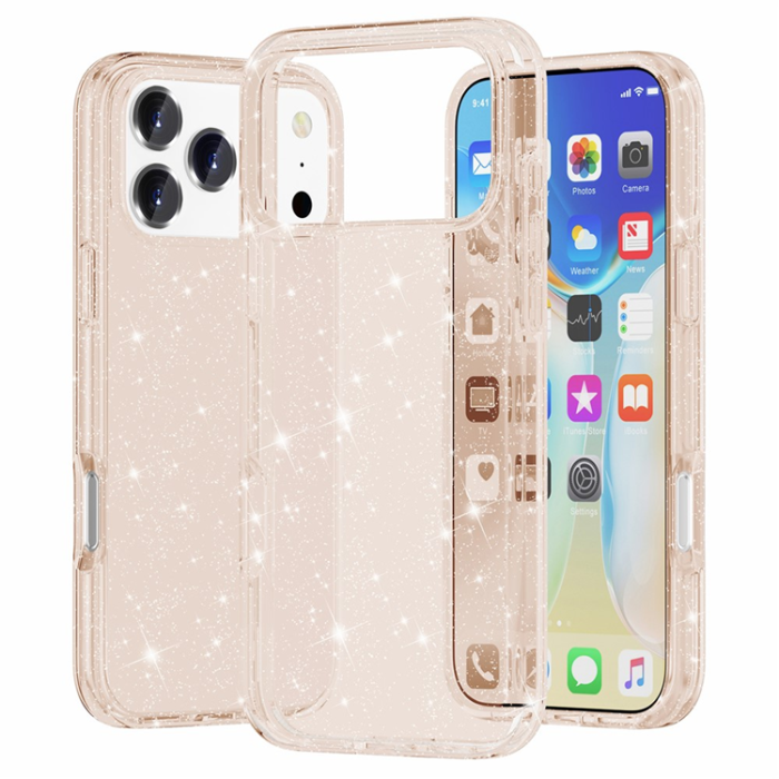 AMORUS - AMORUS iPhone 17 Pro Mobilskal Shockproof - GlitterGuld