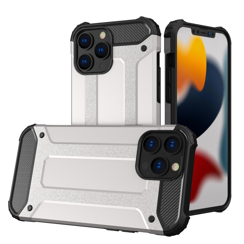 Hybrid Armor Tough Rugged Skal iPhone 13 Pro - Silver | 2353 | AlltMobil