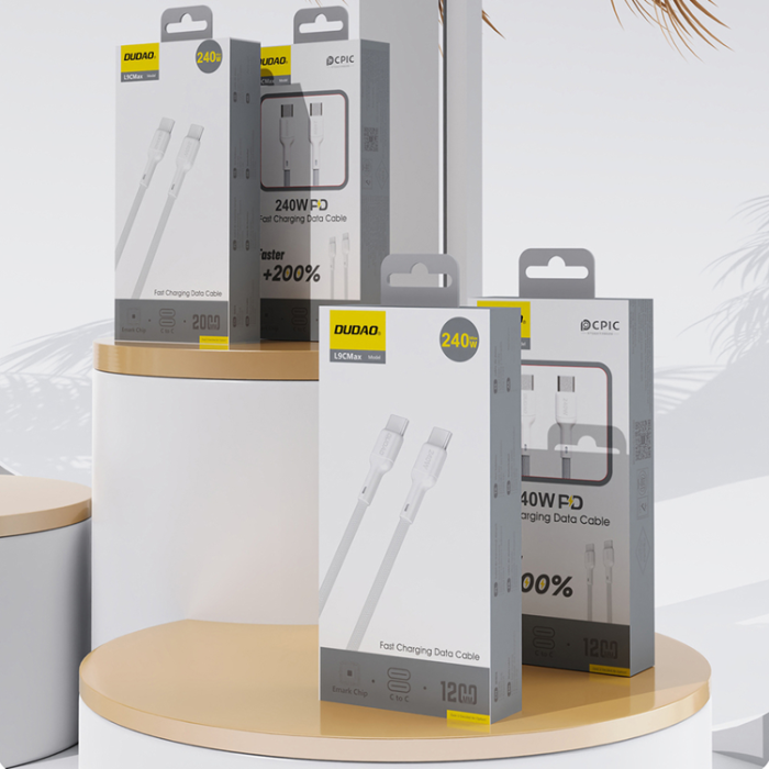 Dudao - Dudao USB-C till USB-C kabel 240W 1.2m L9C Max - Vit