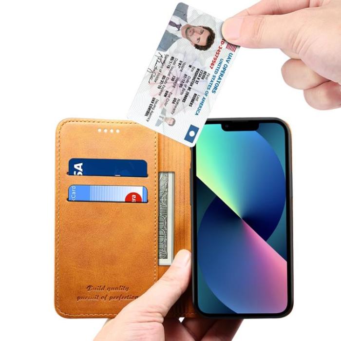 SUTENI - SUTENI iPhone 14 Plus Plånboksfodral Magnetic Kickstand - Khaki