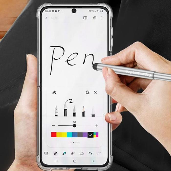GKK - GKK Galaxy Z Flip 4 Skal Ringhållare med Stylus Penna - Lila