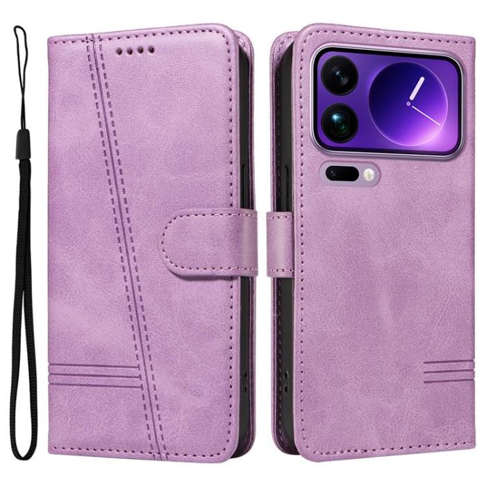 A-One Brand - Xiaomi 17 Pro Max Plånboksfodral T Shape Lines - Ljuslila