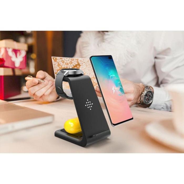UTGATT - Tech-Protect 3-in-1 Trådlös Laddare A7 - Svart