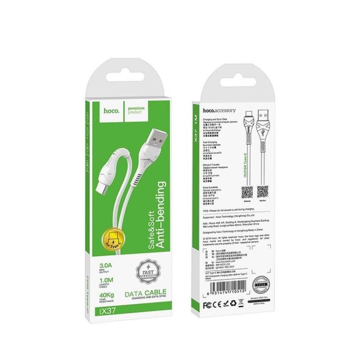 Hoco - Hoco Cool USB-C Kabel 1m - Vit