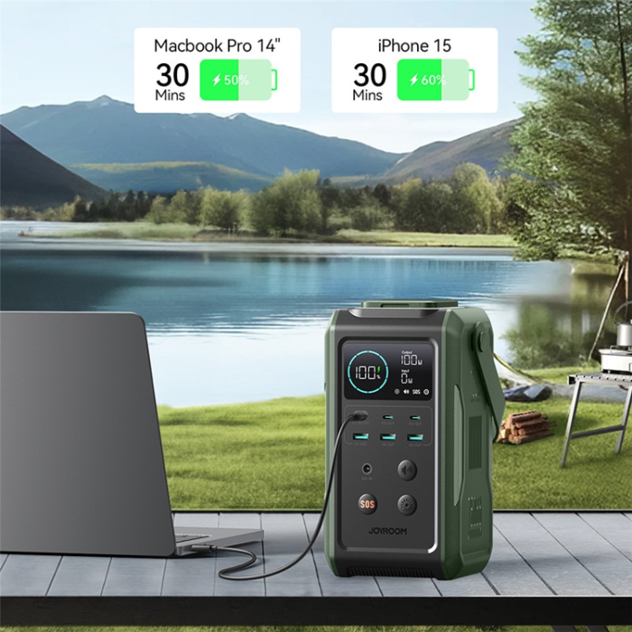 Joyroom - JOYROOM Powerbank 75000mAh 100W JR-PBF10 - Armégrön
