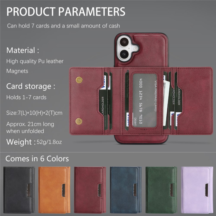 A-One Brand - iPhone 17 Mobilskal MagSafe Kickstand Tri-fold Korthållare