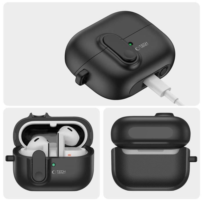 Tech-Protect - Tech-Protect Samsung Galaxy Buds 3/3 Pro Skal Slim Hook - Svart