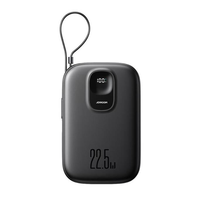 Joyroom - Joyroom Powerbank 10000mAh 22.5W med Inbyggd USB-C-kabel JR-PBF17 - Svart