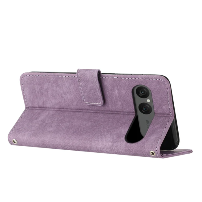 A-One Brand - Sony Xperia 10 VII Plånboksfodral Imprinted Lines - Lila