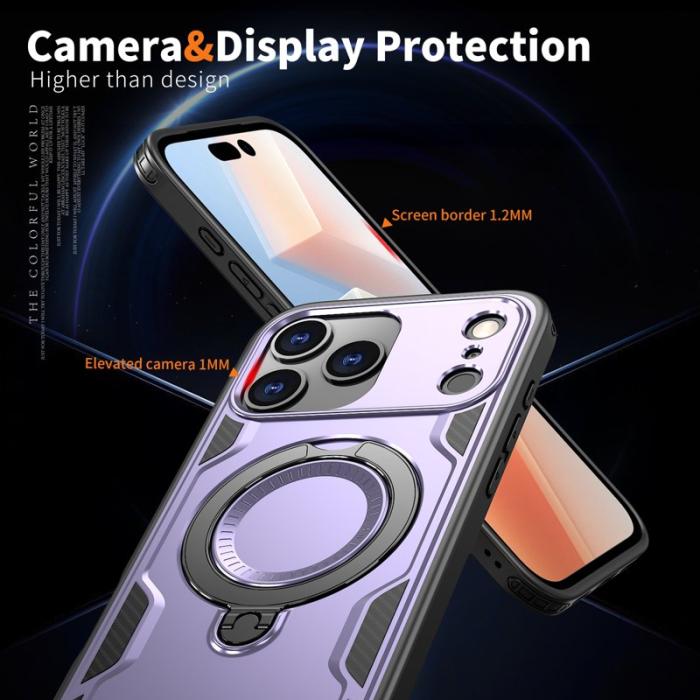 N/A - Mobilskal till iPhone 17 Pro Plast Militärt Skydd med Ställ - Lila