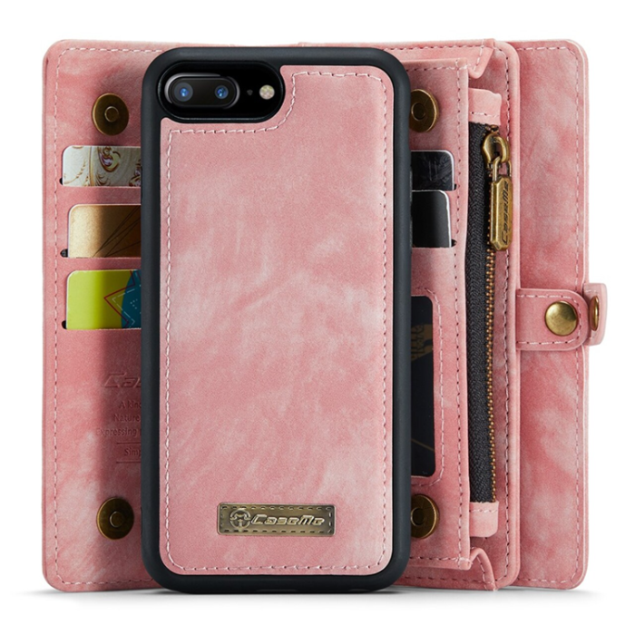 Caseme - Caseme iPhone 7/8 Plus Plånboksfodral Detachable - Rosa