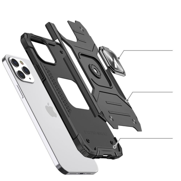 Wozinsky - Wozinsky Ring Armor Kickstand Tough Rugged iPhone 13 Pro - Röd