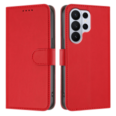 A-One Brand - Galaxy S26 Ultra Plånboksfodral Solid Color Läder - Röd