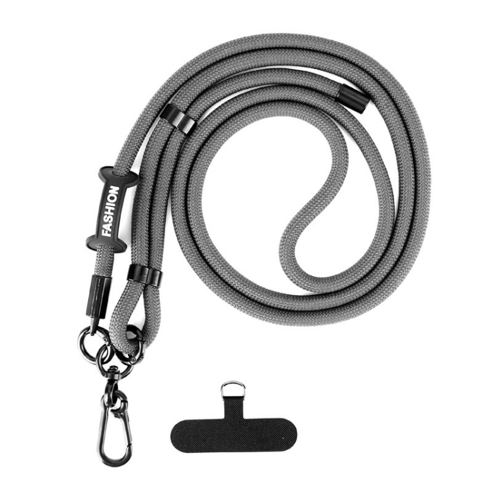 A-One Brand - Crossbody Mobilrem Lanyard Justerbar 7mm - Mörkgrå