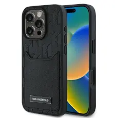 KARL LAGERFELD - Karl Lagerfeld iPhone 16 Pro Max Mobilskal Korthållare - Svart