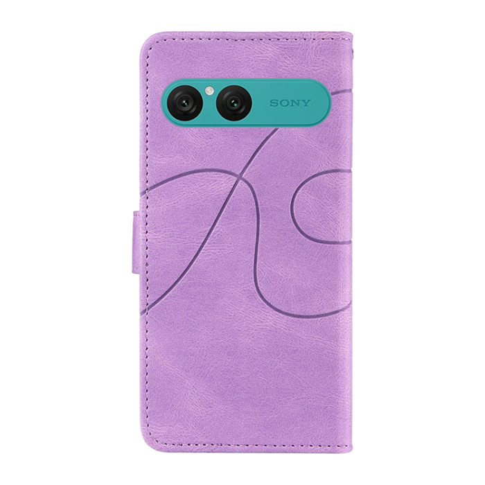 A-One Brand - Sony Xperia 10 VII Plånboksfodral Curved Line Konstläder - Lila