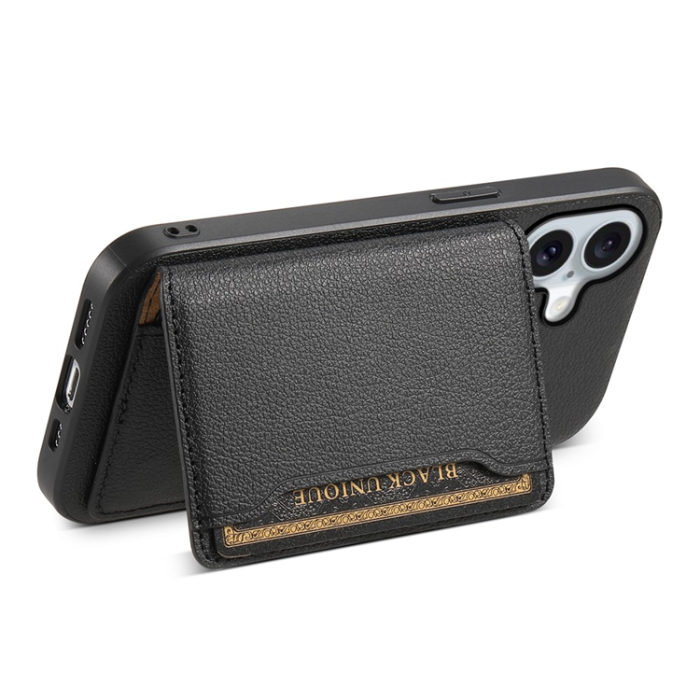 A-One Brand - iPhone 17 Mobilskal Korthållare Calf Kickstand Läder