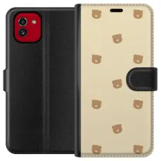 Gustaf - Pl&aring;nboksfodral till Samsung Galaxy A03 med Bj&ouml;rnm&ouml;nster